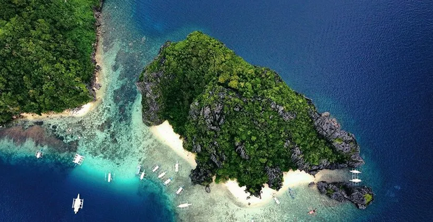 Aerial view of an Andaman island